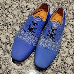 Fluevog Men's size 7 lace up blue F shoes